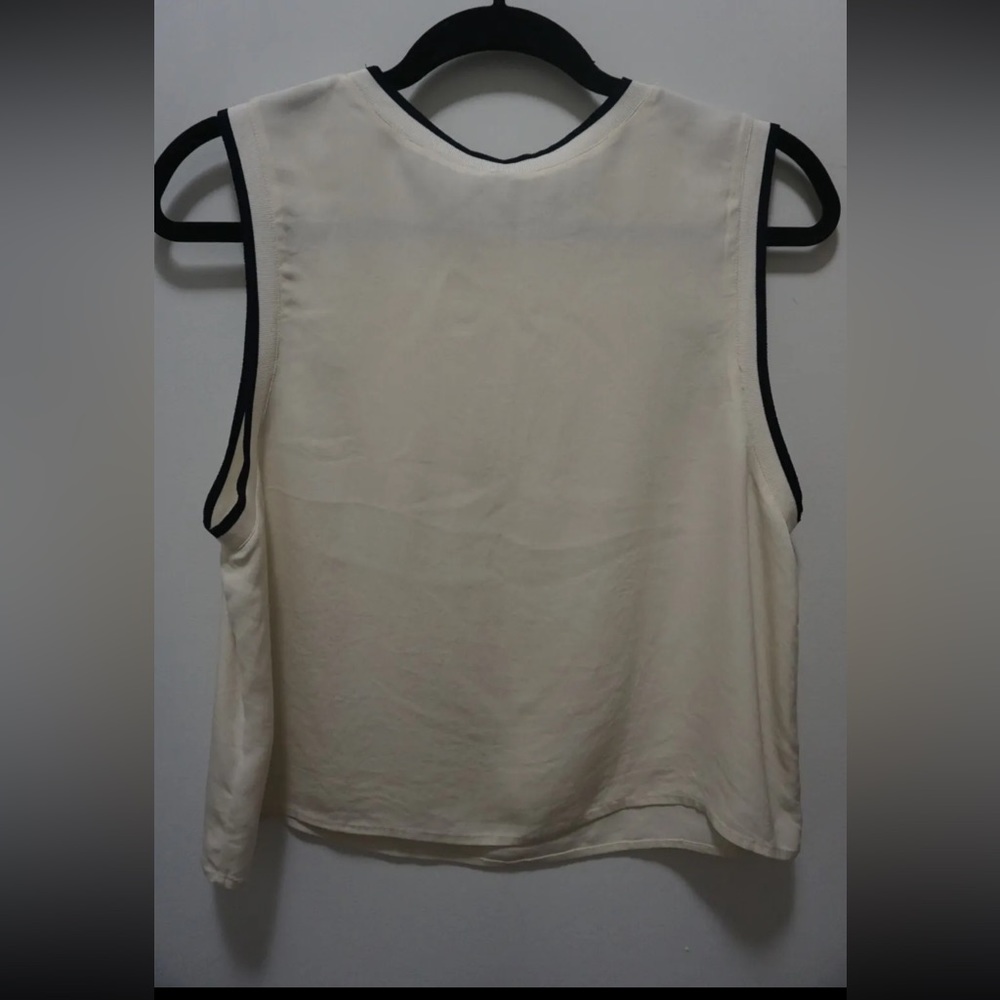 Theory Womens Silk Tank Top Cream Office Muscle White Medium - Picture 3 of 4